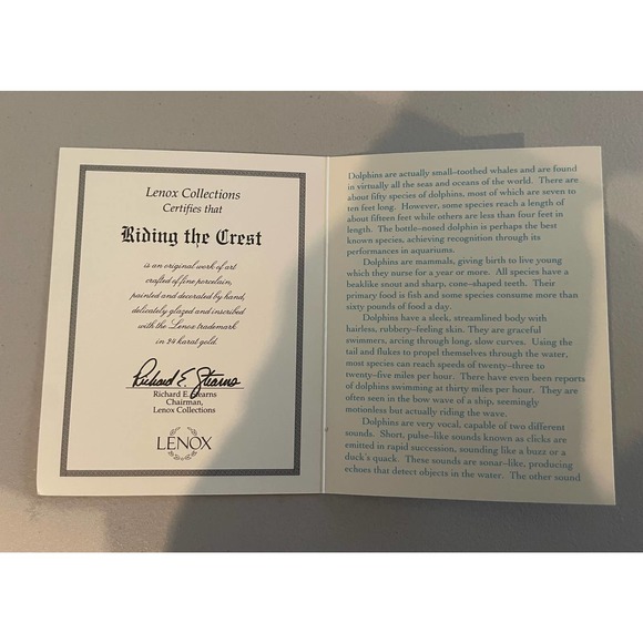 Lenox Riding The Crest Fine Porcelain Dolphin Figurine - Picture 5 of 5